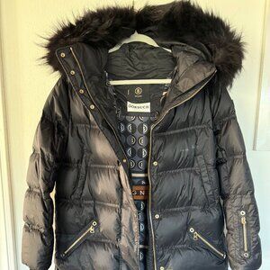 Bogner for Gorsuch Mid-length Down Coat w/ Real Fur Trim Hood